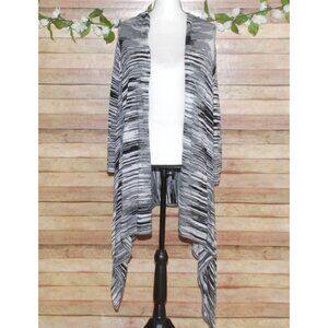 Jones New York Black & White Lightweight Cardigan Sweater Size 2X Open Front